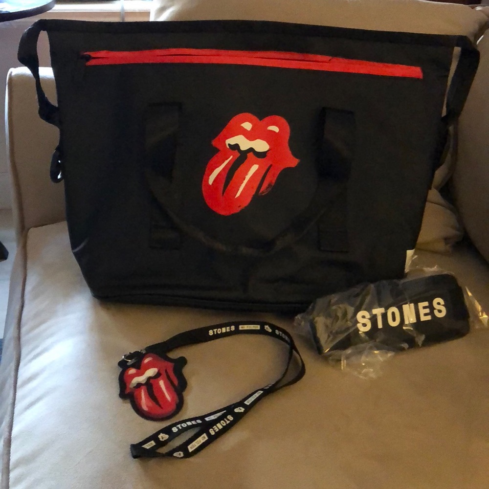Rolling Stones insulated tote and badge